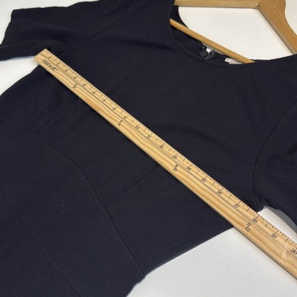 J. Crew Black V-Neck A-Line Midi Dress Size 6 - Picture 4 of 6